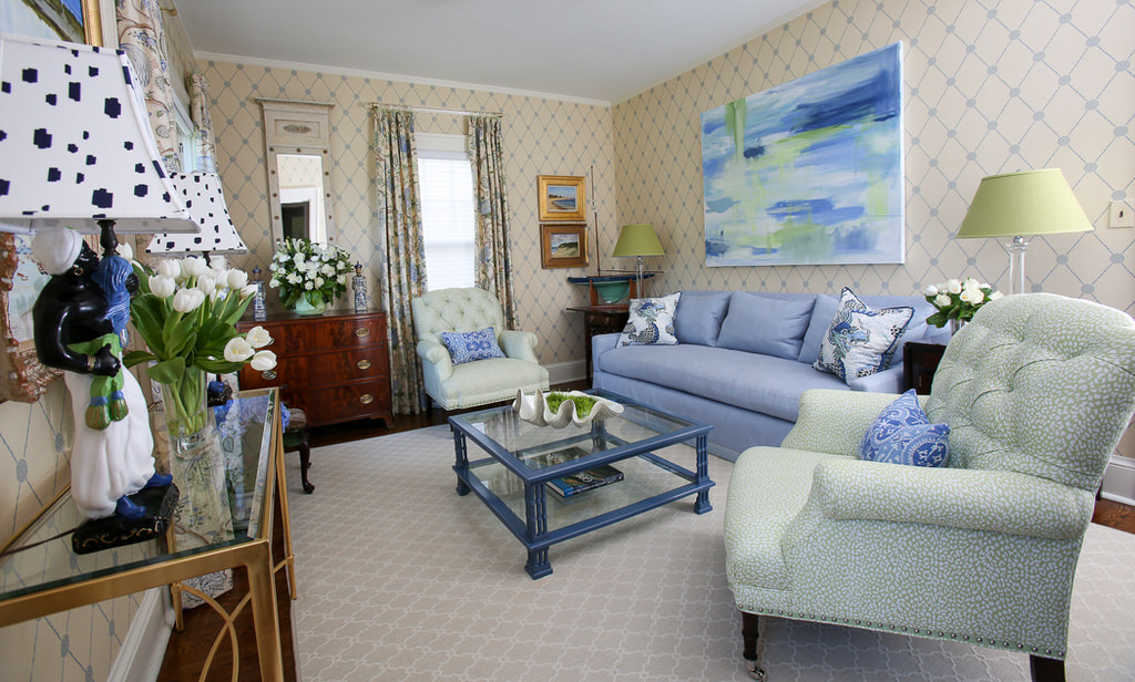 Blue Green Family Room Interior Design Inspiration