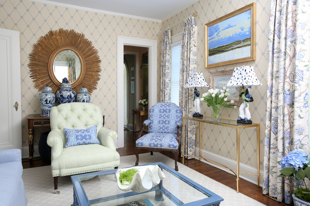 Blue Green Family Room Interior Design Inspiration